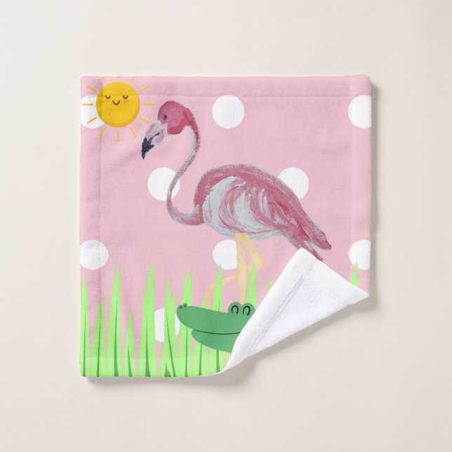 Toalhas Filhos De Bebês Flamingo Alligator Conjunto De Toa (Pano de lavar)