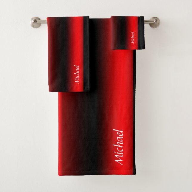 Toalhas Flash vermelho impressionante no conjunto de toalh (Insitu)