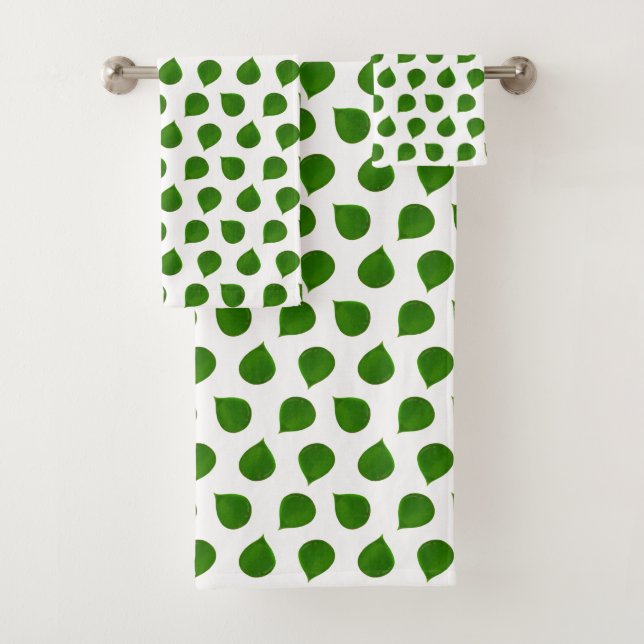 Toalhas Folhas verdes da árvore de Jade em conjunto de toa (Insitu)