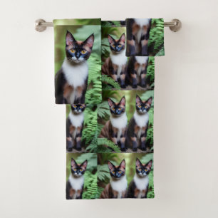 Toalhas Gêmeos de Gatos Siameses de Chocolate, Conjunto de