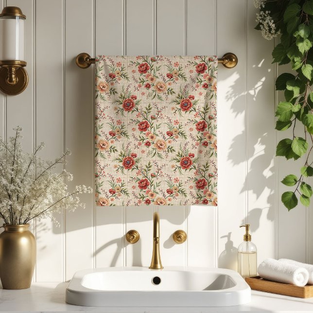 Toalhas Ivory Bloom Românticas Acabamento Shaby Ch (Ivory Bloom Towels Romantic Shabby Chic Accent)
