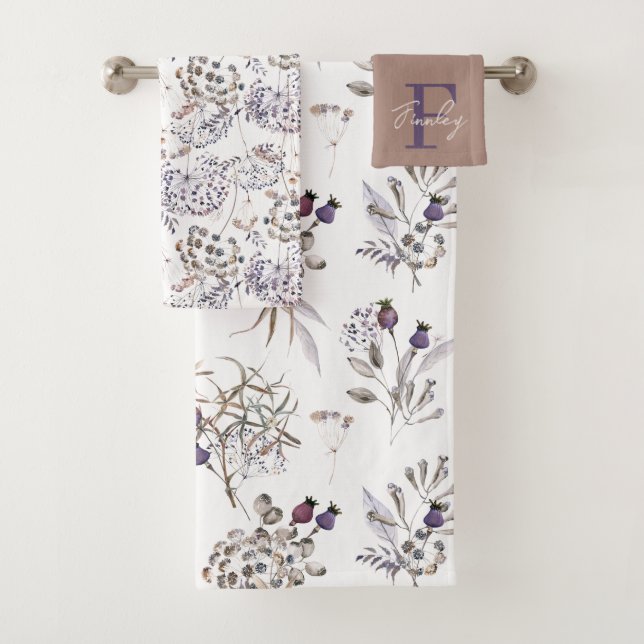 Toalhas Monogramadas com Floral Aquarela (Insitu)