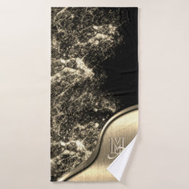 Toalhas Monogramadas de Metal Escovado Dourado e P