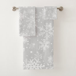 Toalhas Monotone Bath, Design de Flocos de Neve, E