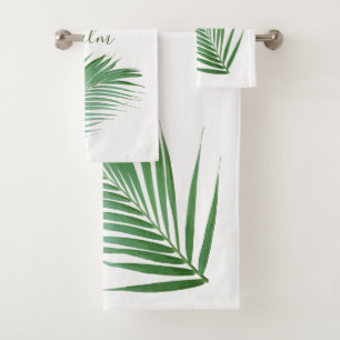 Toalhas Palm Deixa-se as bordas Design do conjunto de toal