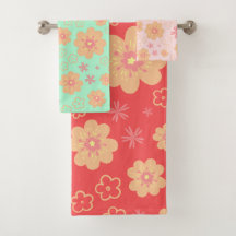 Primavera Retro Flores Conjunto de Bandeja de Padr