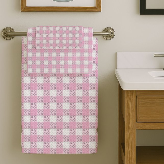 Toalhas Rosa Claro Chic Modernas Essenciais para o (Chic Light Pink Towels Modern Bath Essentials)