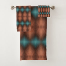 Toalhas Turquesa com Conjunto de Bandas Marrom de Cobre