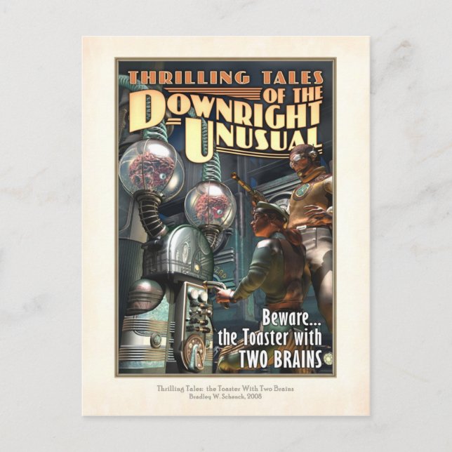 Toaster com Cartão Postal DUAS BRAINS (Frente)