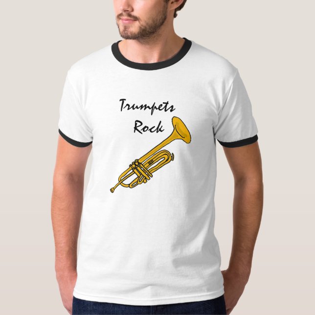 Toca trombeta BC- a camisa da rocha (Frente)