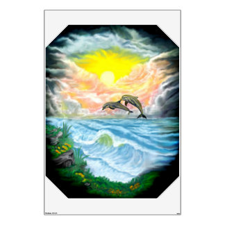 Tocando golfinhos ao sol