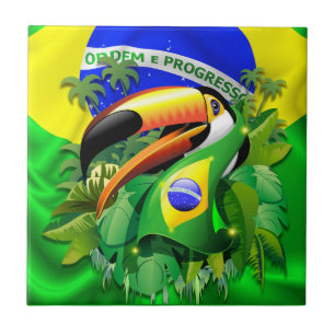 Toco Toucan com bandeira do Brasil