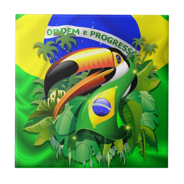 Toco Toucan com bandeira do Brasil (Frente)