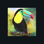 Toco Tropical Toucan Bird Canvas<br><div class="desc">Impressão de Pássaro Toco Tropical Exótica - Pintura MIGNED</div>