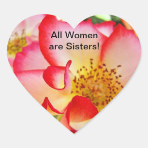 Todas as Mulheres são Irmãs! adesivos Flores Rosa