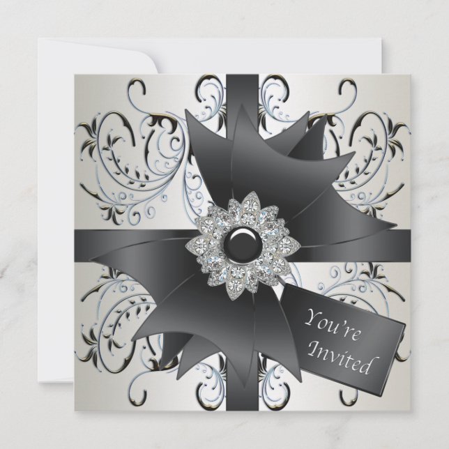 Todas as Ocasiões Convite de festas Azul de Marfim (Frente)