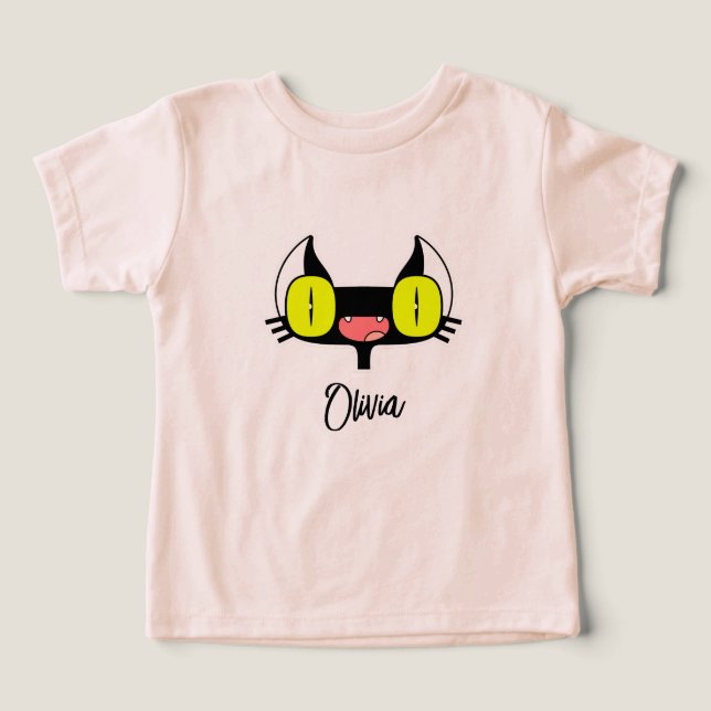 Toddler T-shirt com um Gatinho Engraçado (Design frontal)