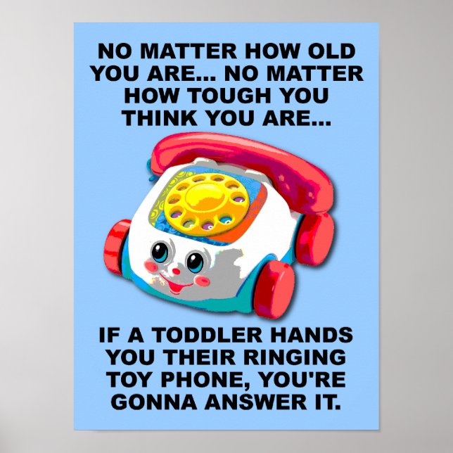 Toddler Telefone Engraçado Poster (Frente)