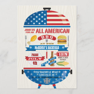 Todo Convite de festas de CHURRASCO americano em 4