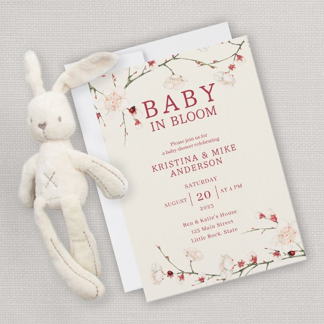 Todos em Um Bebê no Bloom QR Code Convite para Chá (Criador carregado)