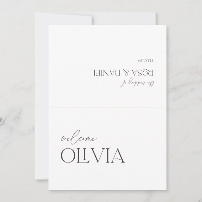 Todos em Um Convite de Casamento Floral Francês Ve (Frente)