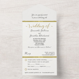 Todos em Um Convite de Casamento Simples Elegante