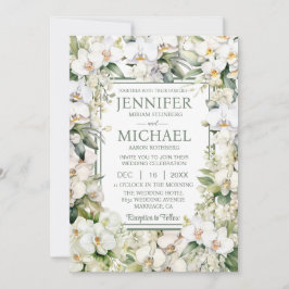 Todos em Um Orquídeo Branco Convites para Casament