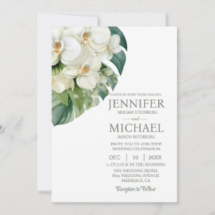 Todos em Um Orquídeo Branco Convites para Casament