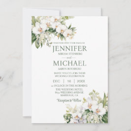 Todos em Um Orquídeo Branco Convites para Casament