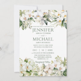 Todos em Um Orquídeo Branco Convites para Casament