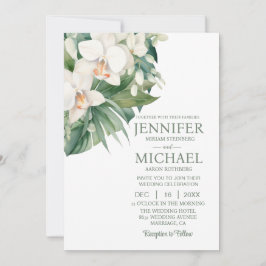 Todos em Um Orquídeo Branco Convites para Casament
