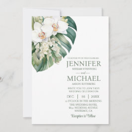 Todos em Um Orquídeo Branco Convites para Casament
