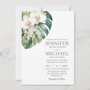 Todos em Um Orquídeo Branco Convites para Casament