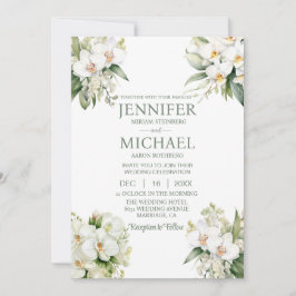 Todos em Um Orquídeo Branco Convites para Casament