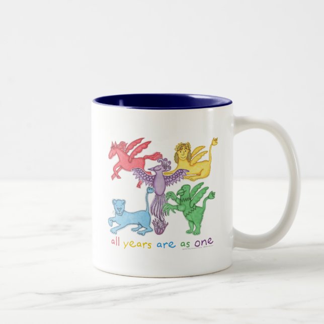 "Todos os anos…" Caneca do Dois-Tom (azul marinho) (Direita)