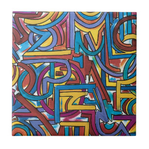 Todos os Caminhos Levam Lá-Arte Abstrata Pintada à