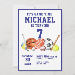 Todos os Convites de aniversário Star Sports Boy