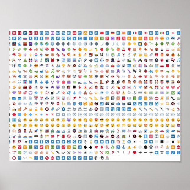 Todos os emojis do Twitter nesta poster (Frente)