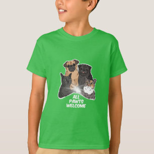 Todos os Pawts bem-vindos à camisa básica das cria