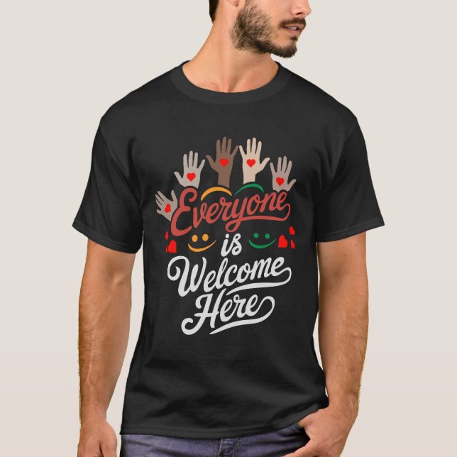 Todos São Bem-Vindos Aqui Camiseta de Professor de (Frente)