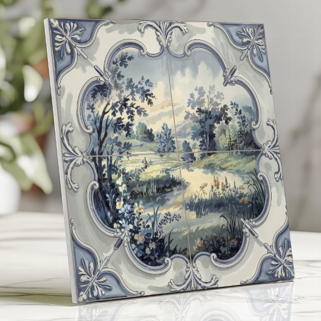 Toile Azul e Branco Pastoral País Francês (Criador carregado)