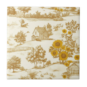 Toile Campestre Vintage Girassol Amarelo (3)