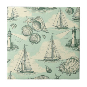 Toile Costeira com Faróis, Barcos à Vela