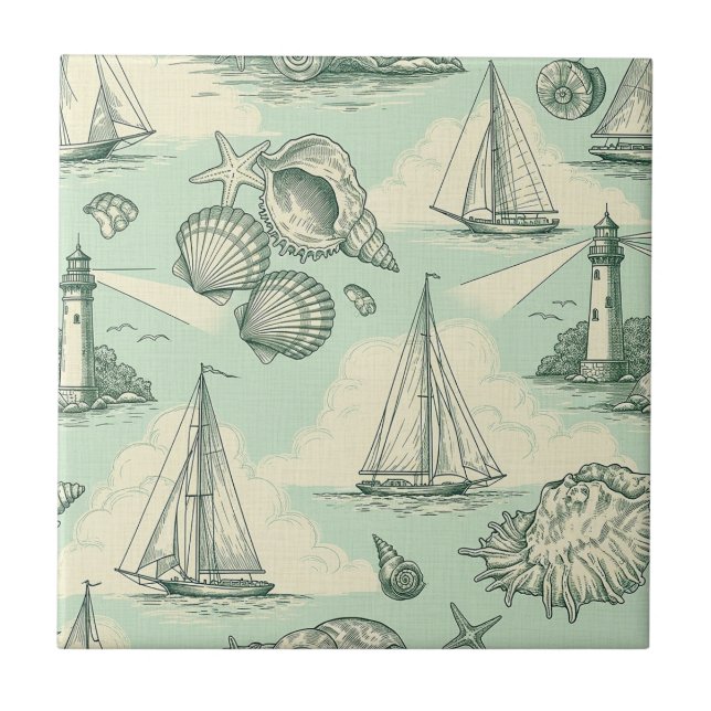 Toile Costeira com Faróis, Barcos à Vela (Frente)