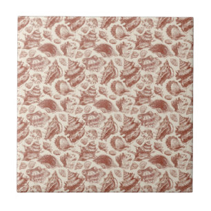 Toile Costeiro Vintage em Tons Terrosos Quentes