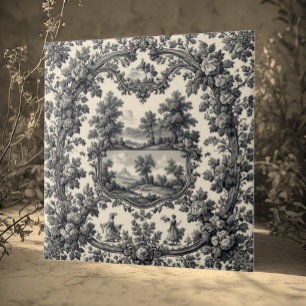 Toile De Jouy Campo Motivo Floral Monocromático