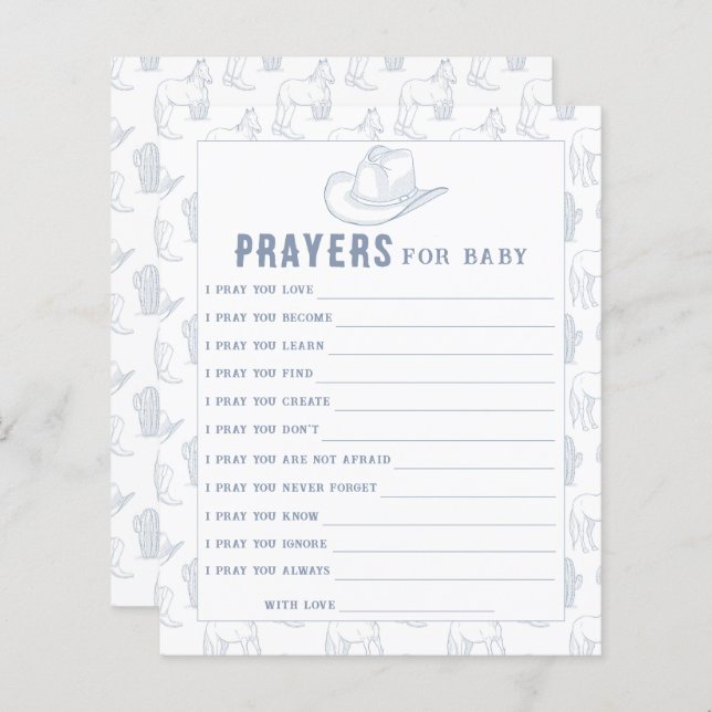 Tóile de jouy chá de fraldas, orações para bebê (Frente/Verso)