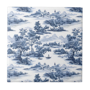 Toile de jouy, china azul, porcelana, salgueiro az