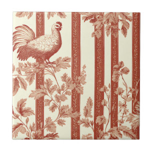 Toile de Jouy Floral Listra com Galinha Vintage (1