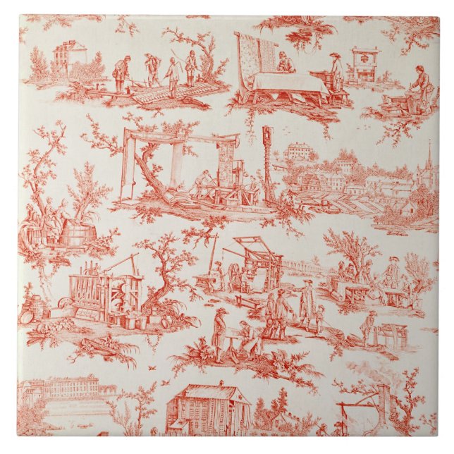 Toile de Jouy, ilustrando os processos de manuf (Frente)